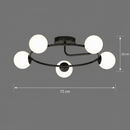 Lustra LED si cristal ORBIT, 72cm, 5xE27, Globuri, Negru
