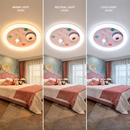 Lustra LED CONSTELATION cu telecomanda 63W, Diametru 50cm, lumina Rece/Calda/Neutra, Roz