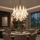 Candelabru Cristal MURANO Regalis 17xE14, D80 cm, Alb, Inaltime Reglabila, Metal si Cristal