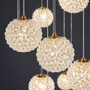 Candelabru Cristal MILLE, 18xG9 , Diametru 60cm x Inaltime 340cm, Cristal si Metal, Auriu