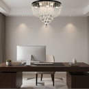 Candelabru LED Cristal MAGE Nobile, 22W, Lumina Calda/Neutra/Rece, Diametru 40cm, Crom Lucios