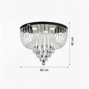 Candelabru LED Cristal MAGE Magno, 33W, Lumina Calda/Neutra/Rece, Diametru 60cm, Crom Lucios