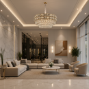 Candelabru Cristal LUCENT Regalis 22xE14, D80 cm, Auriu, Inaltime Reglabila, Metal si Cristal