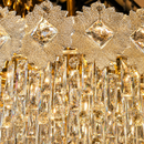 Candelabru Cristal FLEUR Eleganza 9xE14, Diametru 50cm, Inaltime 40cm, Auriu Lucios, Inaltime Reglabila, Design Elegant