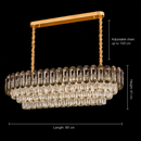 Candelabru Cristal AURUM Supremo 13xE14, Dimensiuni 85x35cm , Inaltime 41cm, Auriu Lucios, Inaltime Reglabila, Design Elegant