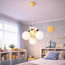 Lustra PANDA, 3xG9, D30 cm, Metal Rasina, Alb Auriu