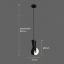 Lustra LED RUKI, 15x20cm, 1xG9, Sticla si Resina, Negru