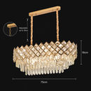 Candelabru Cristal VECTORIA Supremo, 8xE14, Diametru 75x39cm, Auriu, Inaltime Reglabila, Metal si Cristal
