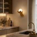 Aplica LED Decorativa RUKI, 30x20cm, 1xG9, Sticla si Resina, Auriu
