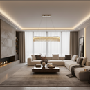 Candelabru Cristal VOLNA Grande Regalis, 128W, 80x25cm, Lumina Calda/Neutra/Rece, Alb, Metal si Cristal