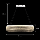 Candelabru Cristal VOLNA Grande Regalis, 128W, 80x25cm, Lumina Calda/Neutra/Rece, Alb, Metal si Cristal