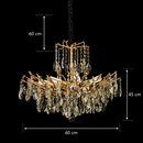 Candelabru Cristal REINA Magno, 6xE14, D60cm, Auriu, Metal si Cristal