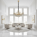 Candelabru Cristal REINA Regalis, 8xE14, D80cm, Auriu, Metal si Cristal