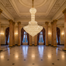 Candelabru Cristal PALAIS Grande 65xE14, Diametru 150cm, Inaltime 240cm, Auriu Lucios, Inaltime Reglabila, Design Elegant Candelabre Cristal Default Title Alessandro Design