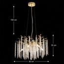 Candelabru Cristal ARBUS Eleganza, Φ50cm, 6xE14, Auriu, Metal si Cristal