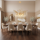 Candelabru Cristal ARBUS Regalis, Φ80cm, 10xE14, Auriu, Metal si Cristal