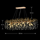 Candelabru Cristal ARBUS Regalis, 120x40cm, 12xE14, Auriu, Metal si Cristal