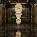 Candelabru Cristal TRIO Regalis 63xE14, Diametru 80cm, Inaltime 260cm, Auriu Lucios, Inaltime Reglabila, Design Elegant Candelabre Cristal Default Title Alessandro Design