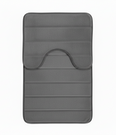 Covorase de Baie, 80x50 cm / 50x40 cm, Gri, Antiderapant, Absorbant, Set 2 bucati