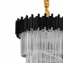 Candelabru Cristal CC110/600x1800BK , 28xE14, Diametru 60cm, Inaltime 180cm, Negru, Inaltime Reglabila, Design Elegant