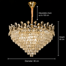 Candelabru Cristal ACE Regalis 22xE14, Diametru 80cm, Inaltime 40cm, Auriu Lucios, Inaltime Reglabila, Design Elegant Candelabre Cristal Default Title Alessandro Design