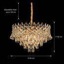 Candelabru Cristal MONARCH Magno 12xE14, Diametru 60cm, Inaltime 40cm, Auriu Lucios, Inaltime Reglabila, Design Elegant Candelabre Cristal Default Title Alessandro Design