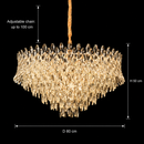 Candelabru Cristal MONARCH Regalis 19xE14, Diametru 80cm, Inaltime 50cm, Auriu Lucios, Inaltime Reglabila, Design Elegant Candelabre Cristal Default Title Alessandro Design