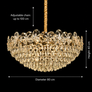 Candelabru Cristal JARDIN Regalis 24xE14, Diametru 80cm, Inaltime 40cm, Auriu Lucios, Inaltime Reglabila, Design Elegant Candelabre Cristal Default Title Alessandro Design