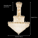 Candelabru Cristal BLOSSSOM Supremo 48xE14, Auriu, Diametru 150cm, Inaltime Reglabila