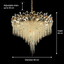 Candelabru Cristal BLOSSOM Regalis, 14xE14, 80cm, Auriu Lucios, Inaltime Reglabila, Metal si Cristal Candelabre Cristal Default Title Alessandro Design