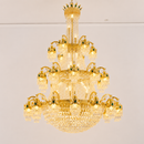Candelabru Cristal , 61xE14, Diametru 150cm, Inaltime 200cm, Auriu Lucios, Inaltime Reglabila, Design Elegant Candelabre Cristal Default Title Alessandro Design