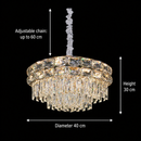 Candelabru Cristal LUCENT Nobile 4xE14, D40 cm, Auriu, Inaltime Reglabila, Metal si Cristal