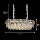 Candelabru Cristal LUCENT Regalis 28xE14, 85x35 cm, Auriu, Inaltime Reglabila, Metal si Cristal Candelabre Cristal Default Title Alessandro Design