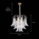 Candelabru Cristal MURANO Eleganza 4xE14, D50 cm, Alb, Inaltime Reglabila, Metal si Cristal Candelabre Cristal Default Title Alessandro Design