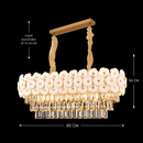 Candelabru Cristal PETAL Regalis 12xE14, 80x30 cm, Auriu, Inaltime Reglabila, Metal si Cristal