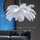 Candelabru Modern Minoss, 8W, Lumina Rece 6000K, Diametru 75 cm, Pene, Alb