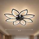Lustra LED Ventilator ANEMO cu Telecomanda, 47W, D87cm, Lumina Rece/Neutra/Calda, Metal si Plastic, Negru