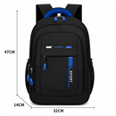Rucsac Travel Business SHEKI, 47x32x14 cm, Oxford, Negru si Albastru