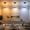 Lustra LED suspendata cu telecomanda INFINITY LOOP 61W, lumina Rece/Calda/Neutra, Dimabila, Negru, Inaltime Reglabila