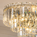 Candelabru Cristal VENARIA 12x E14, 80cm, Auriu Lucios, Inaltime Reglabila