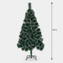 Decorațiune Brad Artificial MANIITSOQ, 180 cm, 220 vârfuri, Suport Metalic, Plastic, Ace Verzi cu Vârfuri Albe