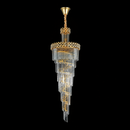 Candelabru Cristal WINDSOR Altiora, Diametru 60cm, Inaltime 180cm, 26xE14, Auriu Lucios, Inaltime Reglabila, Design Elegant