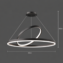 Lustra LED Suspendata PAGANO 47W, 3000K, 2 Cercuri, Negru, Inaltime Reglabila