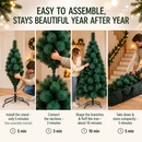 Brad Artificial MANIITSOQ, 210 cm, 280 vârfuri, Suport Metalic, Verde