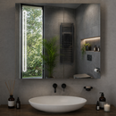 Oglinda LED cu Dulap PLANO 80x70 cm Alb Senzor Touch si Depozitare Oglinzi Dulap Default Title Alessandro Design