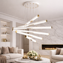 Lustra LED Suspendata Acril LT183/6WH, 81W, Lumina 3000/4000/6000K, Alb, Inaltime Reglabila Lustre LED cu Telecomanda Default Title Alessandro Design