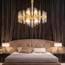 Candelabru Cristal CC850/480GD ,6xE14, 48X45cm, Inaltime Reglabila, Auriu Lucios, Inaltime Reglabila, Design Elegant