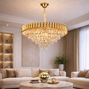 Candelabru Cristal VERSAILLES Supremo, CC900/800GD, 12xE14, Diametru 80cm, Auriu Lucios, Inaltime Reglabila