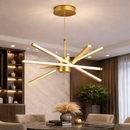 Lustra LED cu Telecomanda LT176/5GD, 69W, 5 Elemente, Lumina Rece/Clada/Neutra 3000K/4000K/6000K, Dimabila, Auriu, Inaltime Reglabila, Metal si Acril Lustre LED cu Telecomanda Default Title Alessandro Design