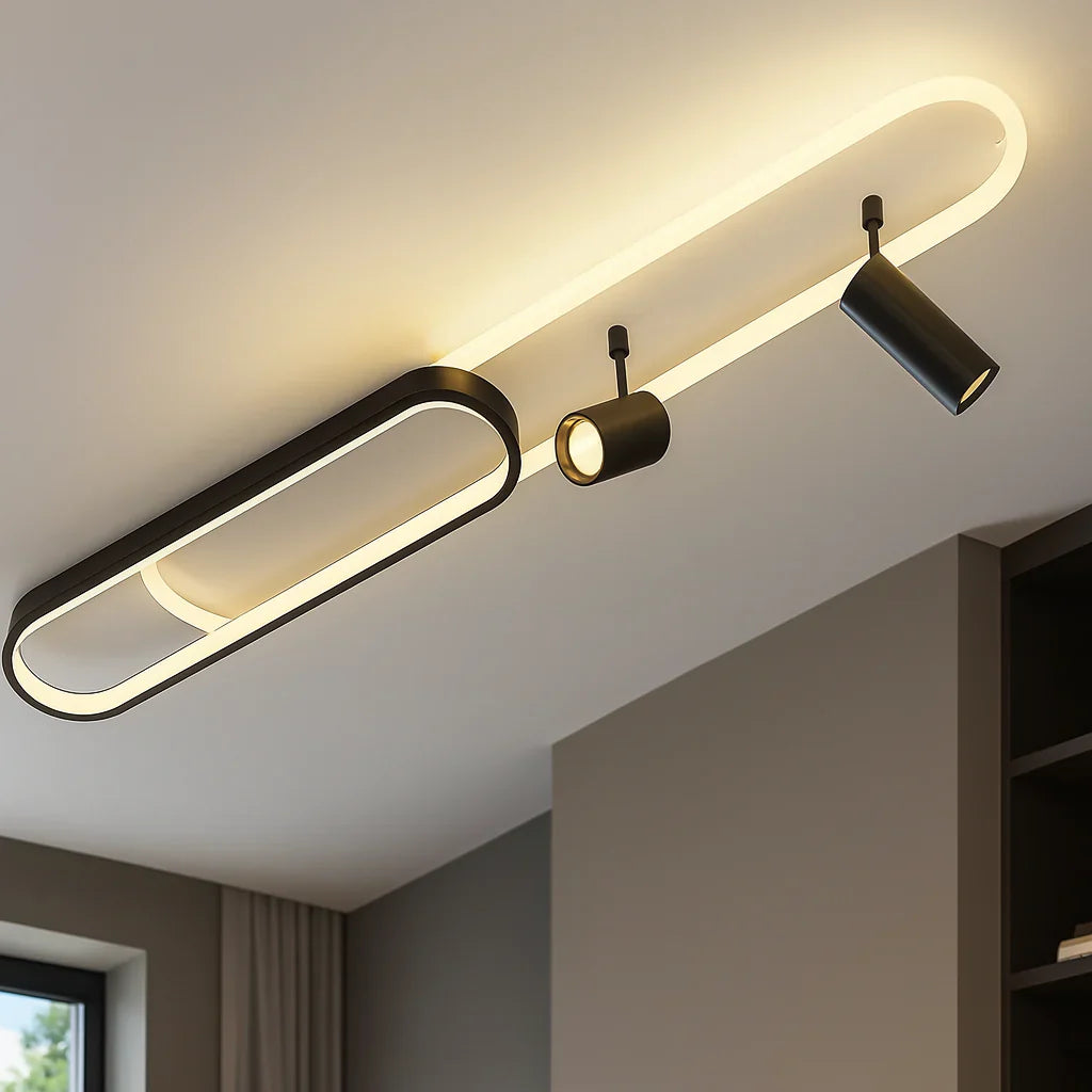 Lustra LED cu Proiector Reglabil FISSO Camilla 69W, lumina Rece/Calda/Neutra, Negru